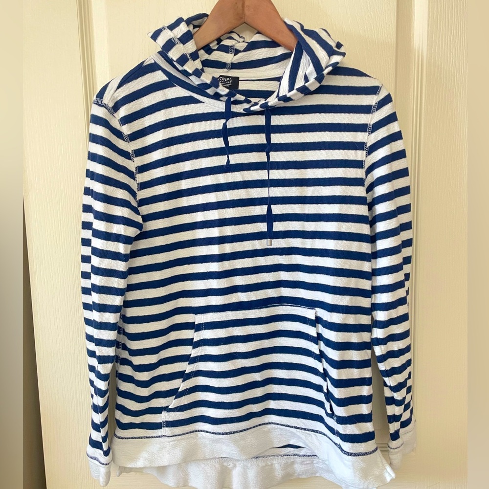 Jones New York navy blue stripped hoody